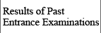 Results of Past Entrance Examinations
